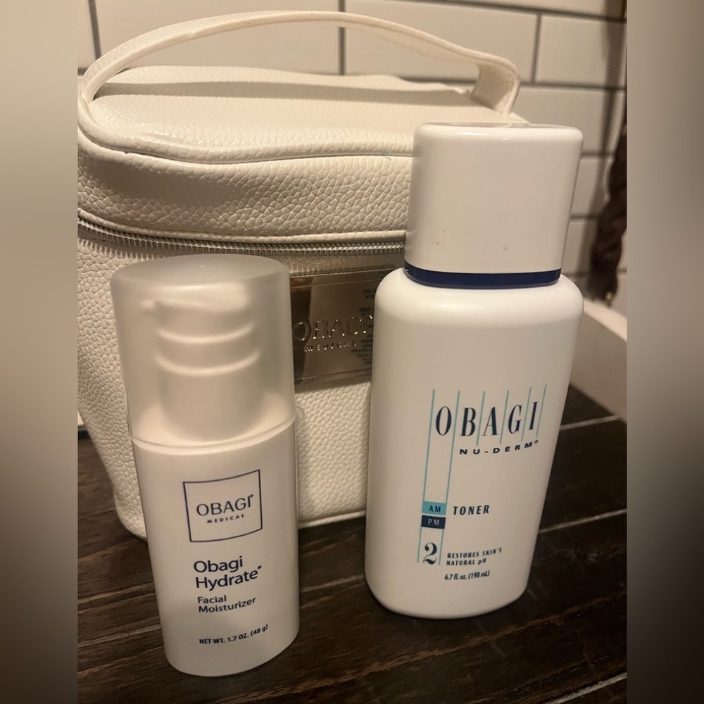 Obagi Nu - Derm Toner and Hydrate moisturizer with White Bag